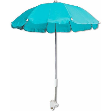263181 Sombrilla con gancho para tumbona o cochecito de paseo diámetro 70cm  Color: Azul claro