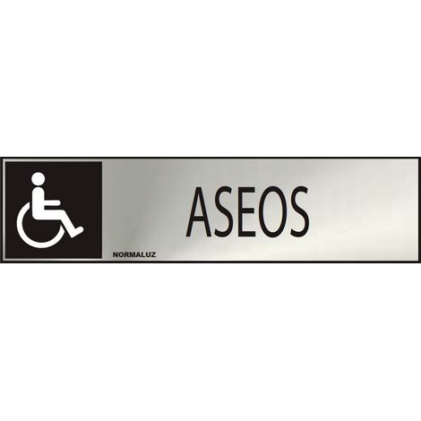 Panneau Informatif ''ASEOS'' Mobilité Réduite (INOX Adhesif 0.8mm) 5x20cm (1/3)