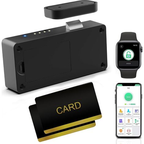 NFC RFID Electronic Cabinet Padlock Keyless Bluetooth App Child Safety Cabinet Lock Black Color for Liquid Camouflage Pantry (1/5)