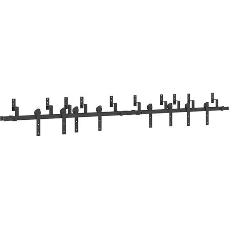 Maison Exclusive - Schiebetürbeschlag-Set 305 cm Stahl Schwarz