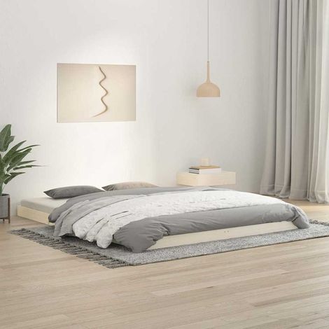 Estructura de cama sin colchón madera de pino blanca 150x200 cm (1/5)