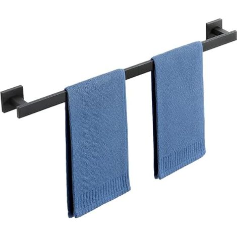 Porte Serviette Salle de Bain, Longueur 70 CM, Barre Serviette Salle de Bain en SUS304 Acier Inoxydable, Porte Serviette Murale à Cuisine ou Douche, Noir (1/5)