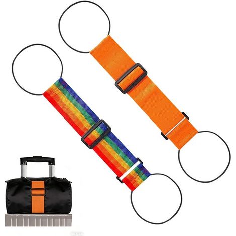 Correas de sujeción para equipaje versátiles，resistentes y ajustables para maletas，2 piezas de accesorios de viaje flexibles (1/5)