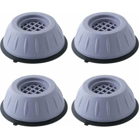 Paquete de 4 alfombrillas antivibración para lavadora, de goma antideslizante, que absorben los impactos y reducen el ruido, para lavadoras y refrigeradores, altura 4 cm. (1/4)