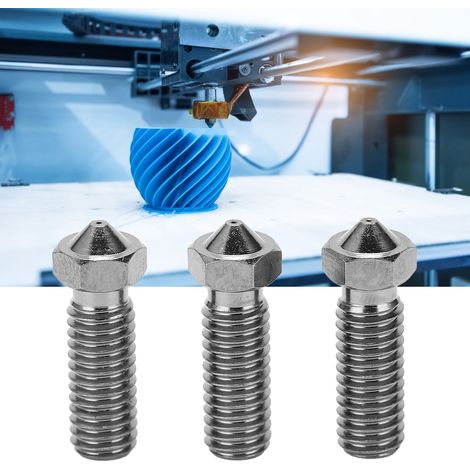 3 Pièces Buse Volcan Acier Trempé Haute Température pour Tête d'Extrusion Imprimante 3D 1.75mm M6 (1/5)