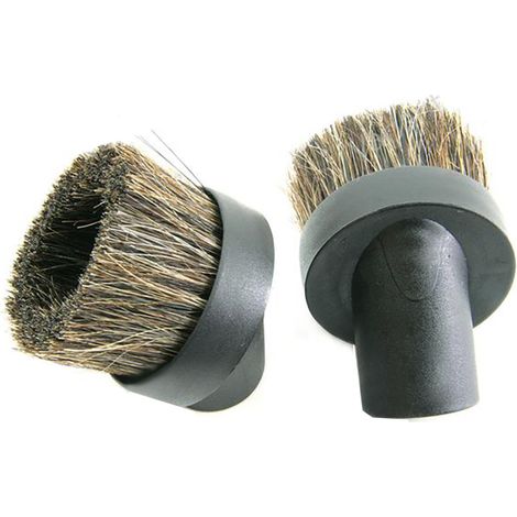 Brosse ronde crin naturel à épousseter