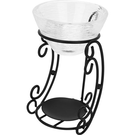 Brûleur d'huile essentielle en fer romantique, porte-bougie décoratif, lampe aromatique parfumée, accessoire maison élégant (1/5)