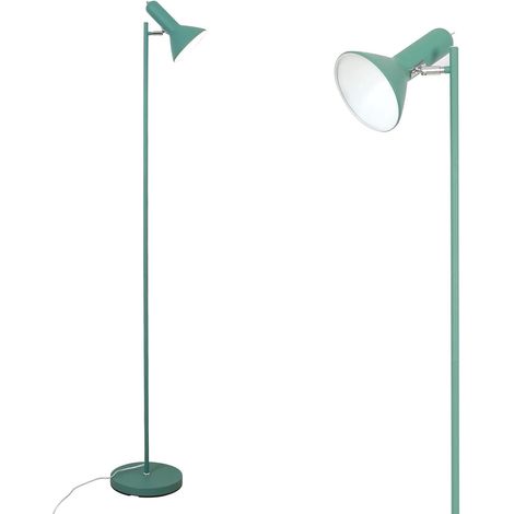 Leselampe Stehlampe Vintage Grün – Industrial Stehleuchte Wohnzimmer, E27 Fassung max. 60W, Höhe 161 cm, Metall Standleuchte für Sofa, Büro, drehbar + Schieber-Schalter (ohne Leuchtmittel) (1/5)