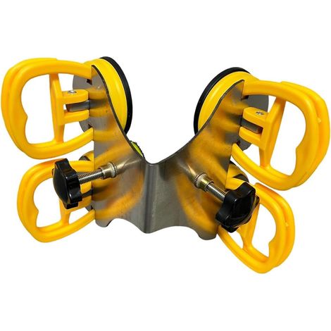 Ventouse de Rapprochement Joints Carrelage, Outil de Pose de Joints Sans Soudure à Angle Droit pour Pierre avec Ventouse de 5,5 cm, 90 Degrés, pour Jointure et Nivellement, Jaune 4 Ventouses