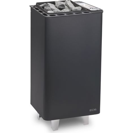 Eos Bi-O Thermat 9 kW Combi Saunaofen mit Verdampfer Standofen Anthrazit