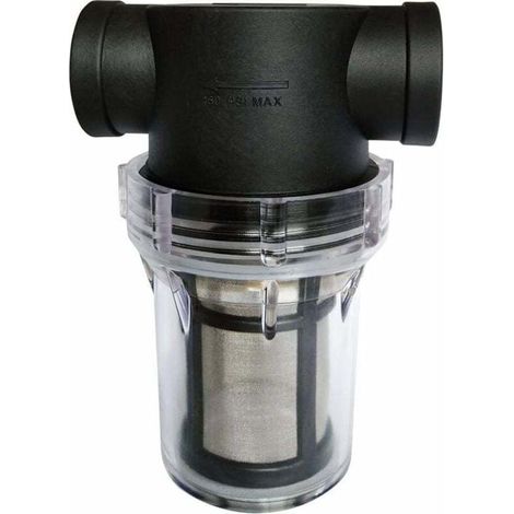 Crépine de pompe à eau en ligne de 3/4 po avec filtre en acier inoxydable de 80 mailles