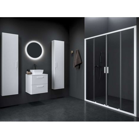 Ravak Blix II - Puerta de ducha de doble hoja NBLDP4-120, 120x195 cm, blanco mate/vidrio transparente 0YMG0E00Z1 (1/3)