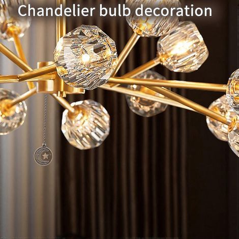 Lot de 2 chaînettes de ventilateur de plafond à motif soleil et lune, avec boules perlées
