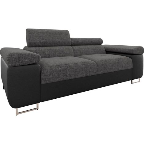 Sofá Comfivo Vinetum II, Soft 011 + Lux 06, 198x102x70cm, Cuero ecológico + Tapiz, Patas: Metal, Plástico (1/5)