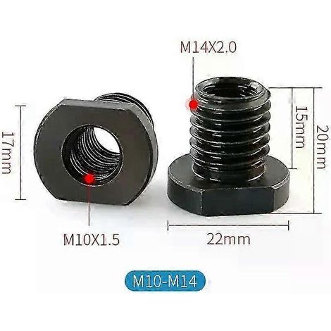 Adaptateur de filetage pour meuleuse d'angle (lot de 2) M10/M16 20 mm, compatible avec les meuleuses d'angle de type 100/M10. Accessoires pour outils électriques - JXLGV (1/5)