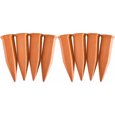 Gießkegel, Terrakotta, 8er-Set, für 1,5-Liter-PET-Flaschen, Pflanzgefäße und Topfpflanzen, Terrakotta