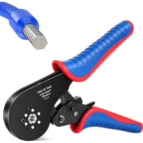 Pince à sertir 0,08 – 16 mm² pour viroles - Pince à sertir hexagonale auto-ajustable (1/5)