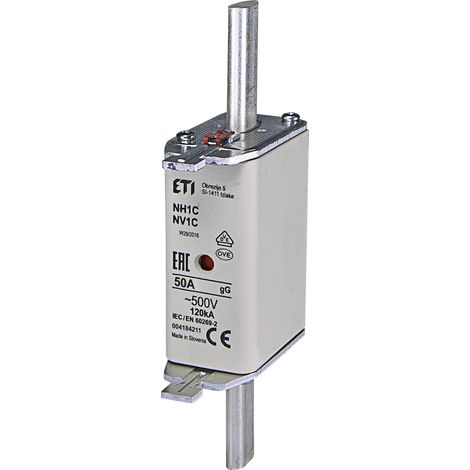 Fusible NH1C - 50 A - protection contre les surcharges - 500 V - fusible (1/5)