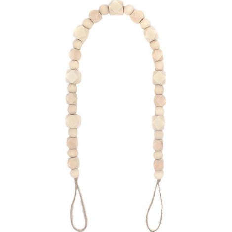 embrasse de rideau rétro en perles de bois, jolie attache-rideau-76x2x2cm (1/3)