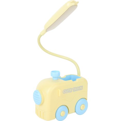Mini veilleuse LED avec mécanisme coulissant, protection des yeux, lampe de lecture, chargement USB et porte-stylo pour enfants, jaune (1/5)