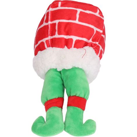 Jouet à mâcher en peluche pour chien, doux et résistant aux morsures, jouet couineur pour animaux de compagnie, idéal pour le nettoyage des dents (rouge et vert) (1/5)