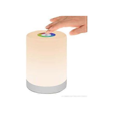 Veilleuse LED colorée pour chambre à coucher, idéale pour se lever et nourrir les enfants. Lampe portable RGB tactile à intensité variable, chargement USB, 1001 couleurs blanc et multicolore, 1,6 W.