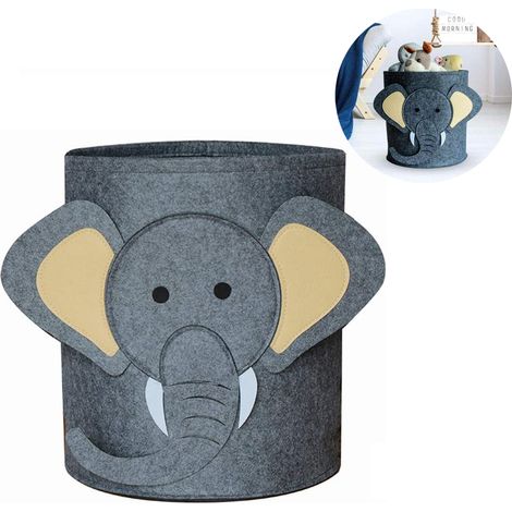 Panier à linge amusant en feutrine pour enfants, rangement jouets et vêtements, bac pratique multifonction