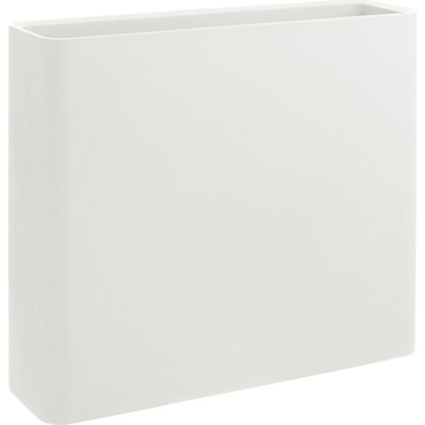Vaso Rettangolare Indoor e Outdoor Tera Slim Divio Chalk 90x27 cm in Plastica Bianco Gesso