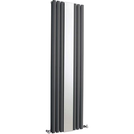 Hudson Reed Revive Double Designer Vertical Radiator Mirror 1800mm H x 499mm W - Anthracite (1/7)