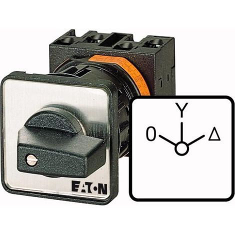Commutateurs étoile-triangle Contacts: 8 32 A plastron: 0-Y-D 60 ° à accrochage Montage encast EATON T3-4-8410/EZ