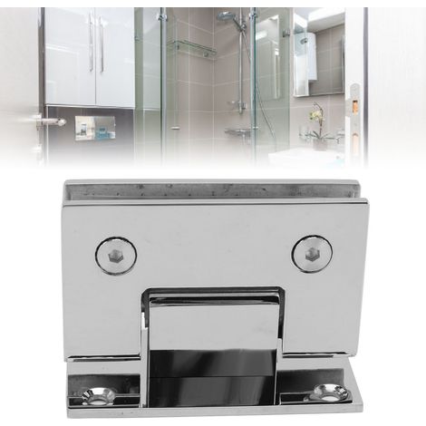 Garniture de Porte Verre Salle de Bain Modèle 90° Acier Inoxydable pour Portes Sans Cadre 8-12mm (1/5)