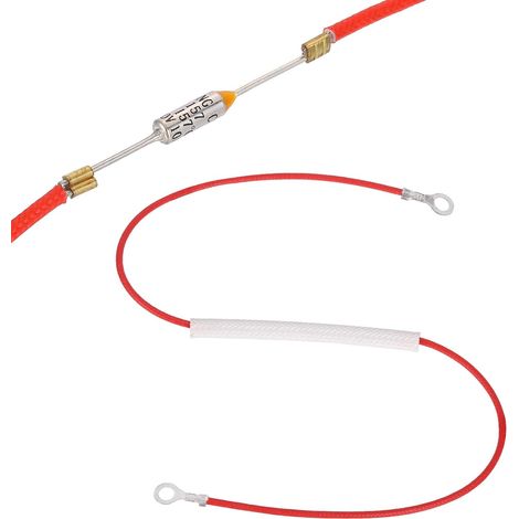 Fusible Thermique Universel Pour Cuiseur À Riz, 157°C 10A 250V Fusible Thermique Métallique Avec Bornes À Anneaux Aux Deux Extrémités Et Gainage En Fibre De Verre (1/5)
