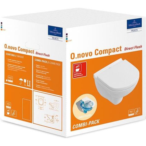 Combi-Pack O.NOVO avec WC à paroi profonde DirectFlush et WC-Si blanc VILLEROY & BOCH