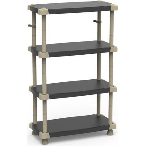 Scaffale in plastica con 4 ripiani 150x88x43 cm 86084-nero (1/5)