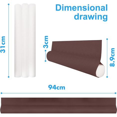 93cm Bas de Porte Isolant, One Sided Boudin de Porte Isolant Avec Joint Auto Adhésif, Insonorisé, Protège des Courants D'air et Des Insectes, Marron (1/3)