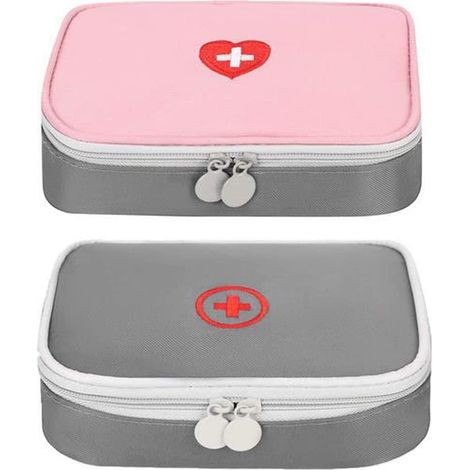 Trousse de Secours Vide,2PCS Trousse de Premiers Secours Voiture Voyage Premiers Secours First Aid Kit Secours Vide Sac d'urgence Médicale Boîte Médicale pour Maison Voyages Camping,14x4x11cm (1/5)