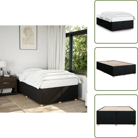 vidaXL Cadre de lit sans matelas noir 120x200 cm tissu (1/5)
