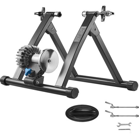 VEVOR Rodillo de Entrenamiento de Líquido para Bicicleta, para Ruedas de 660,4-736,6 mm, Plegable, con Liberación Rápida y Soporte para Rueda Delantera, Carga 150 kg, para Entrenamiento en Casa (1/5)