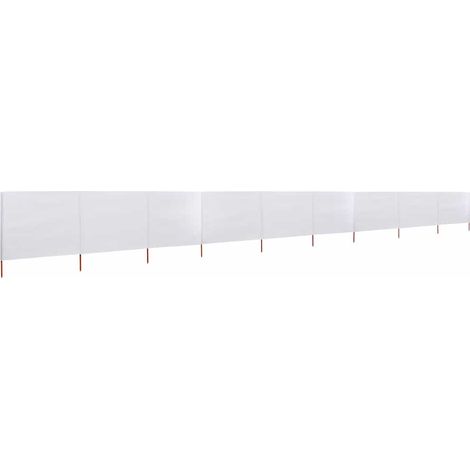 vidaXL Paravientos de 9 paneles tela blanco arena 1200x120 cm (1/2)