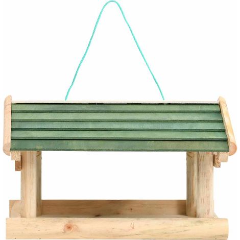 vidaXL Comedero para pájaros madera maciza 35x29,5x21 cm (1/2)