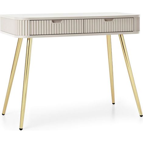 Konsolentisch gerillt in Beige, Füße goldfarben, ZARA-160 (1/5)