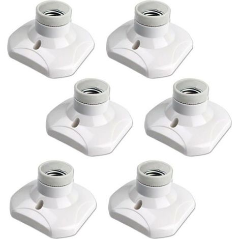 Douille Plafond E27 - AC 85-265 V - Pour Ampoule LED Jusqu'à 60 W - Blanc - Lot de 6 (1/5)