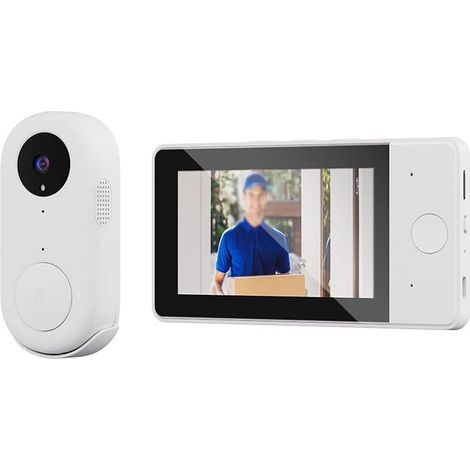 Sonnette numérique sans fil avec écran IPS de 4 3 pouces avec champ visuel grand angle de 115 degrés, infrarouge et interphone bidirectionnel (1/5)