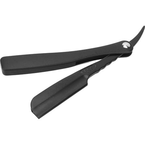 Porte-rasoir manuel pliant vintage S53-14 pour homme, porte-lame sculpté pour coiffure, porte-lame de rasage et de coiffage, noir (1/5)