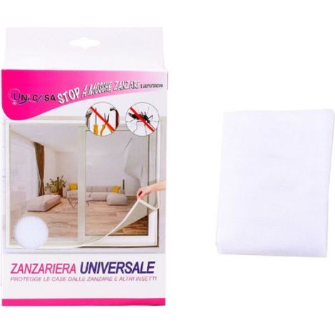 Moustiquaire Universel Adhésif Blanc Avec Velcro 150x250cm Insectes 12923 (1/3)