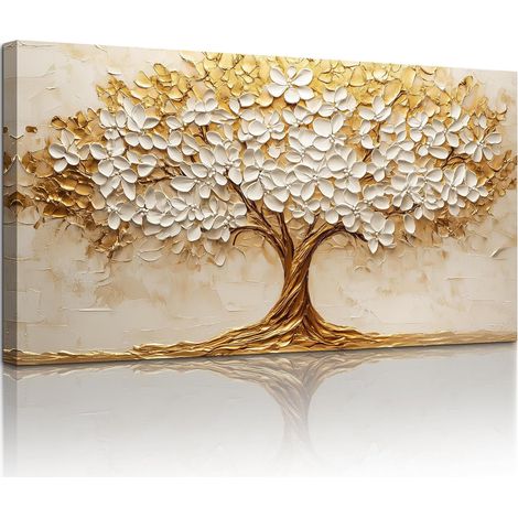 Tableau Decoration Murale Salon Fleurs Paysage 75x150 cm (1/5)