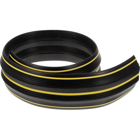Joint D'étanchéité de Seuil pour Porte de Garage 1 Mètre, 86 Mm, Noir et Jaune, Barrière Anti-inondation et Protection Poussière, Accessoires de Garage Résistants aux Intempéries (1/5)