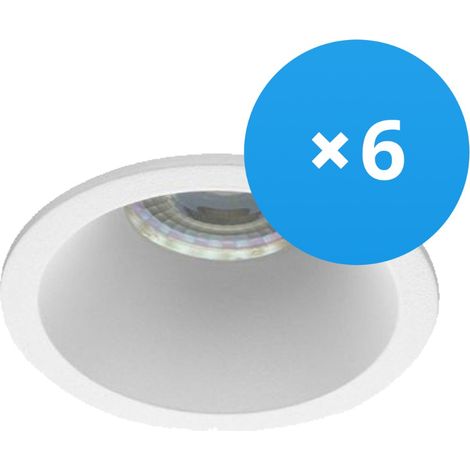Lot 6x Noxion Encastré Spot D-round MR16 Blanc  Diamètre 70mm -