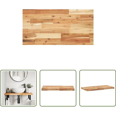 vidaXL Meuble en bois -  Dessus de meuble de salle de bain finition à l'huile 60x40x4 cm (1/5)
