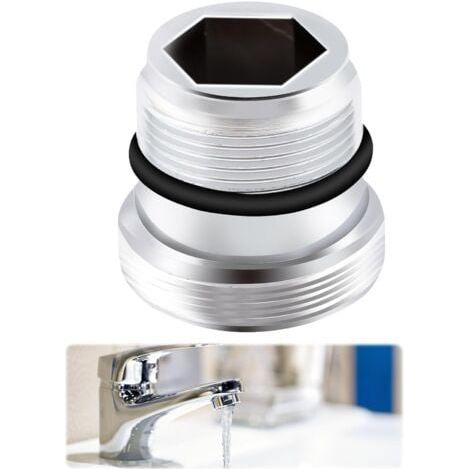 Mischbatterie-Adapter M18,5 auf M22, kompatibel mit IKEAGROHE Neo pe rl und anderen Metallarmaturenanschlüssen zum Anschluss von Strahlreglern an die Armatur. (1/5)